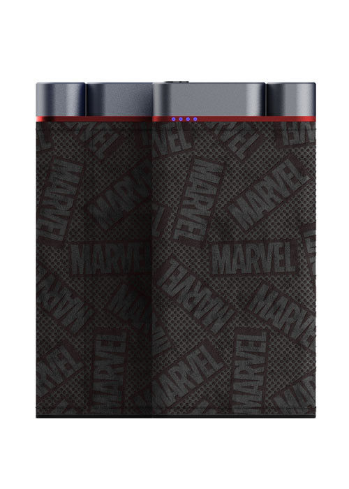 Banco de energía de 10000mAh acabado de cuero de concha de metal 2pcs USB-A 1pc puertos tipo-C