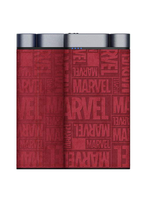 Banco de energía de 10000mAh acabado de cuero de concha de metal 2pcs USB-A 1pc puertos tipo-C