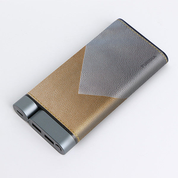10000mAh Banco de energía de metal acabado de cuero Patente de diseño Tipo de encendedor