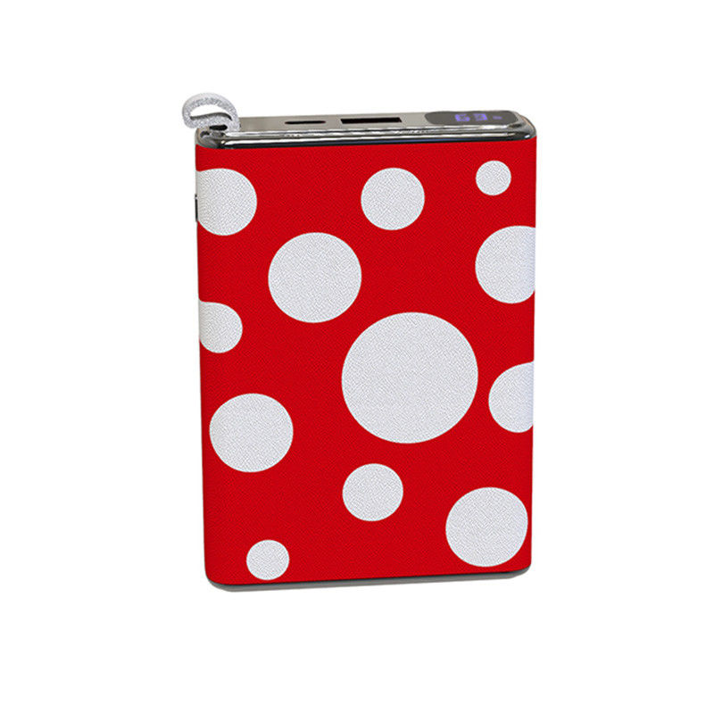 Banco de energía rojo PD20W Ultra Slim 10000mah de bolsillo Mini tipo de cuero