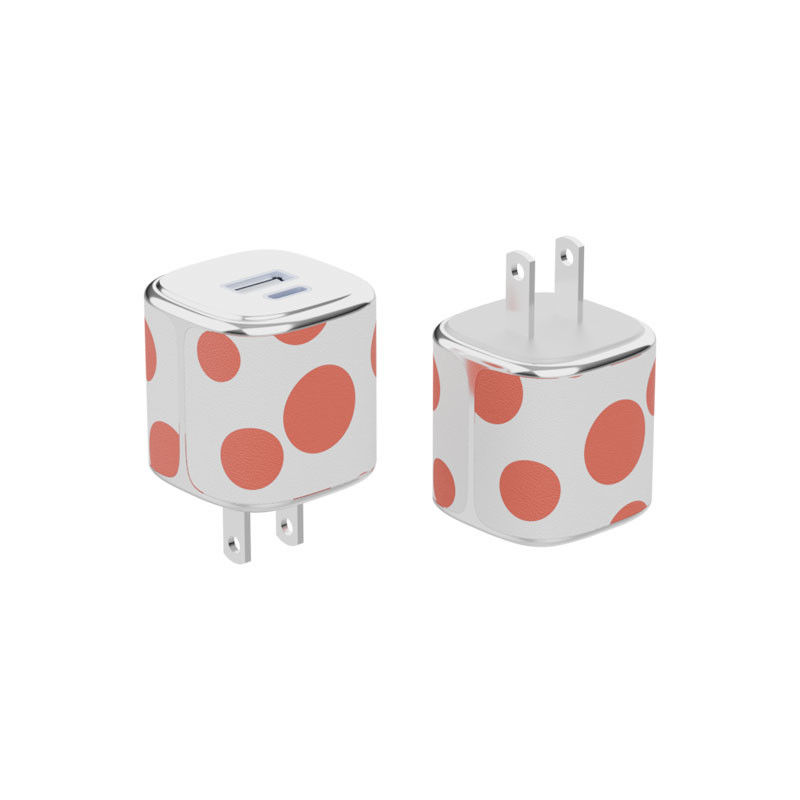 Cargador de pared de tipo C pequeño Cargador USB C con diseño de electrocarga de cuero